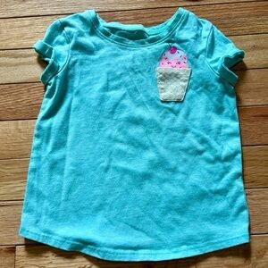 Jumping Beans Blue and Pink Short Sleeve Tee with Appliqué